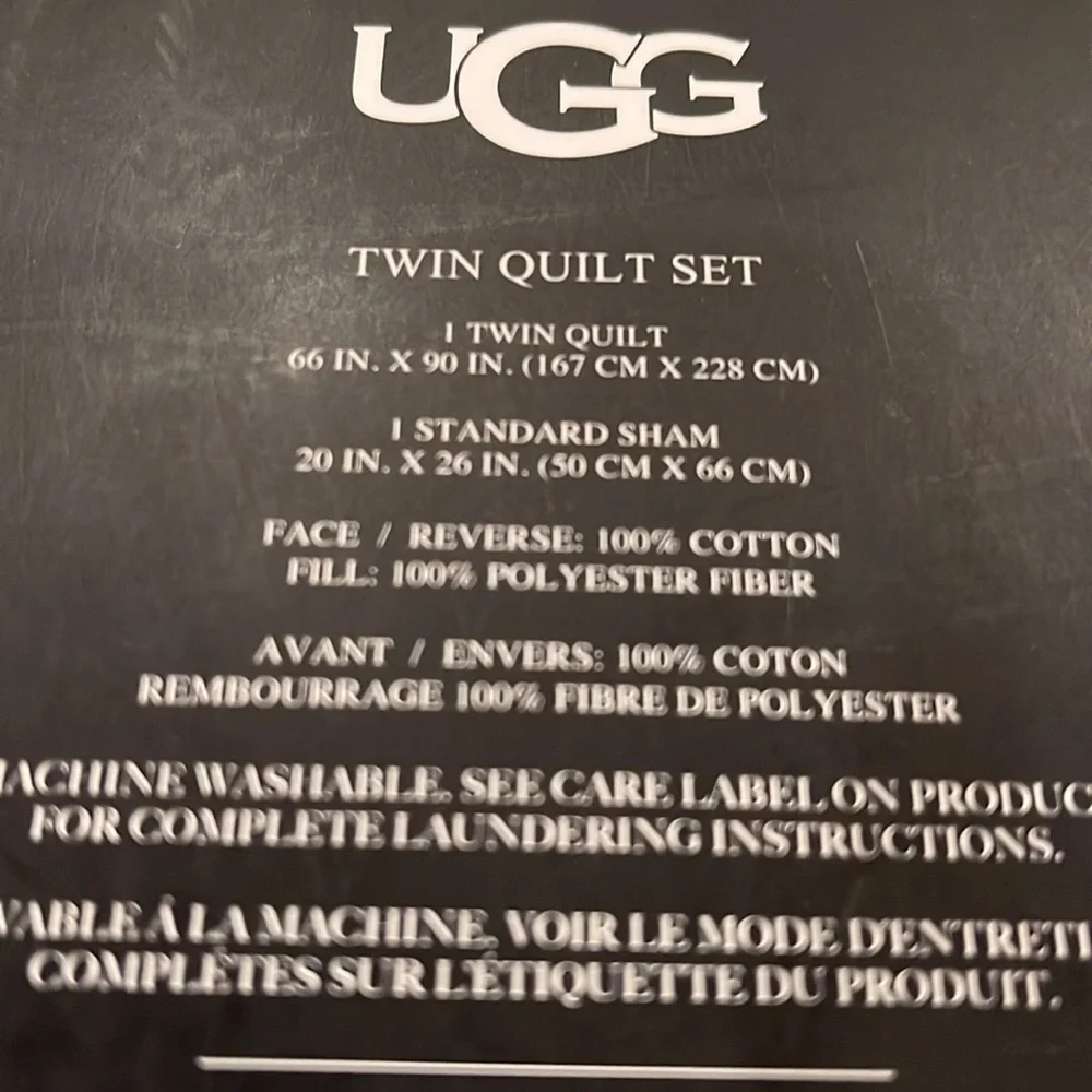 UGG brand new twin quilt set